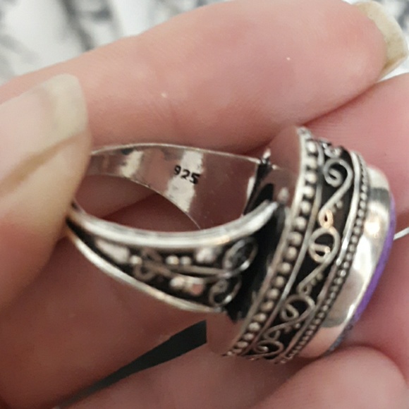 New Unique Dendritic Opal 925 Silver Ring. - Picture 8 of 8